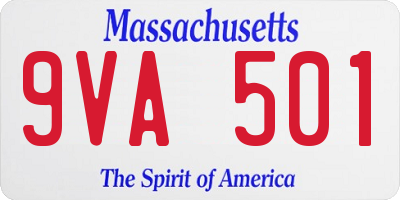 MA license plate 9VA501