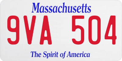 MA license plate 9VA504