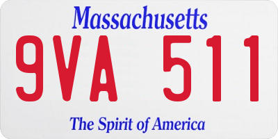MA license plate 9VA511