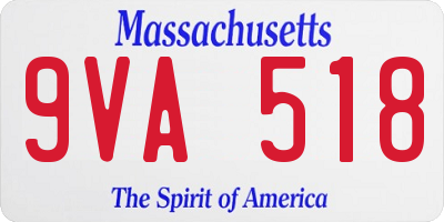 MA license plate 9VA518