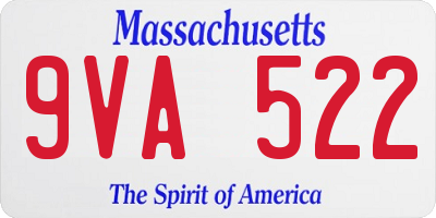 MA license plate 9VA522