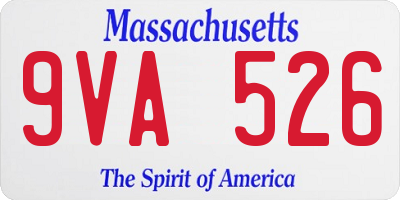 MA license plate 9VA526