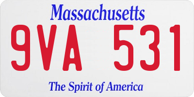 MA license plate 9VA531
