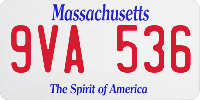 MA license plate 9VA536