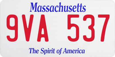 MA license plate 9VA537