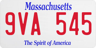 MA license plate 9VA545