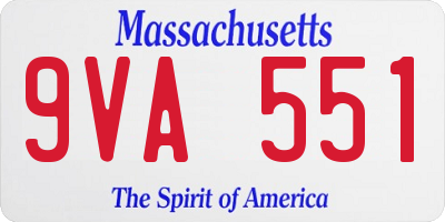 MA license plate 9VA551
