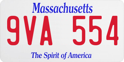 MA license plate 9VA554
