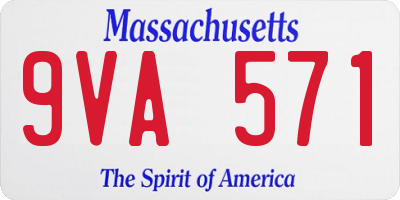MA license plate 9VA571