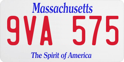 MA license plate 9VA575