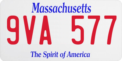 MA license plate 9VA577