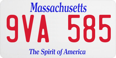 MA license plate 9VA585