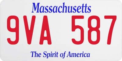 MA license plate 9VA587