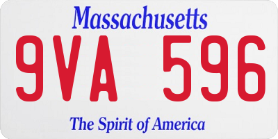 MA license plate 9VA596