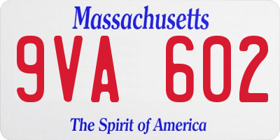 MA license plate 9VA602