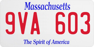 MA license plate 9VA603