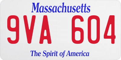 MA license plate 9VA604