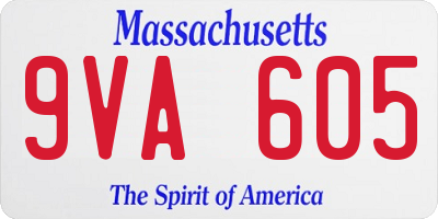 MA license plate 9VA605