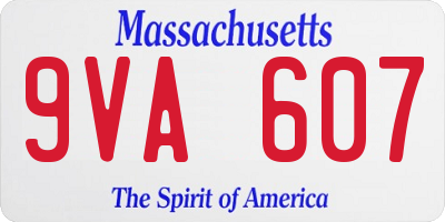 MA license plate 9VA607