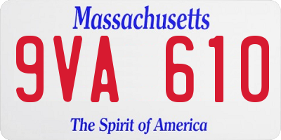 MA license plate 9VA610