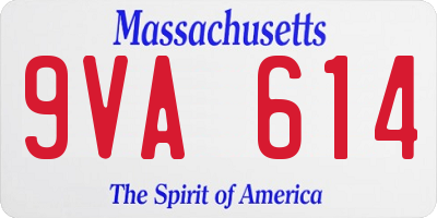 MA license plate 9VA614