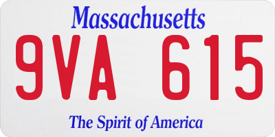 MA license plate 9VA615