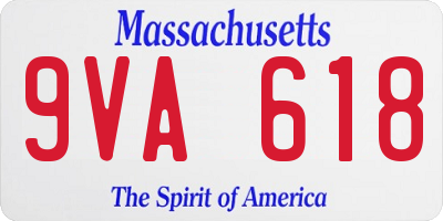 MA license plate 9VA618