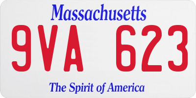 MA license plate 9VA623