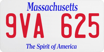 MA license plate 9VA625