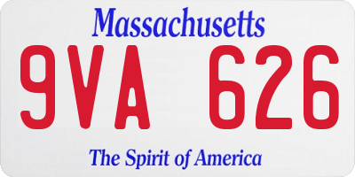 MA license plate 9VA626