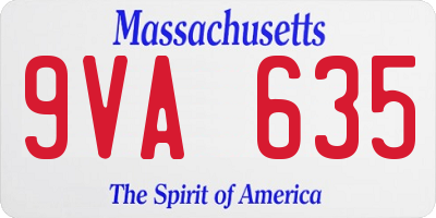 MA license plate 9VA635