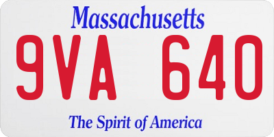 MA license plate 9VA640