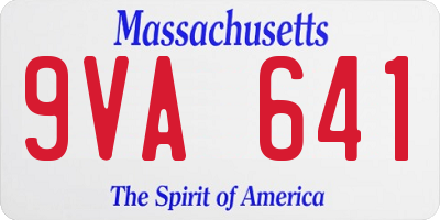 MA license plate 9VA641