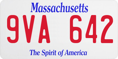 MA license plate 9VA642
