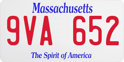 MA license plate 9VA652
