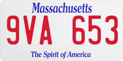 MA license plate 9VA653