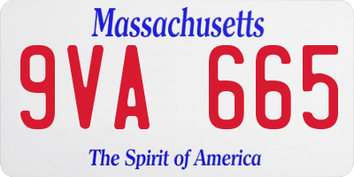 MA license plate 9VA665