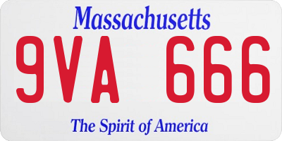 MA license plate 9VA666