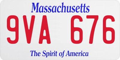 MA license plate 9VA676