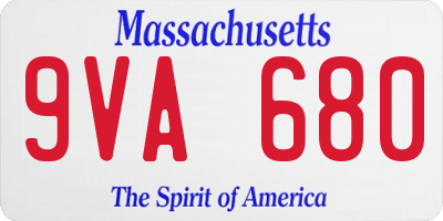 MA license plate 9VA680