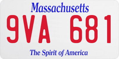 MA license plate 9VA681