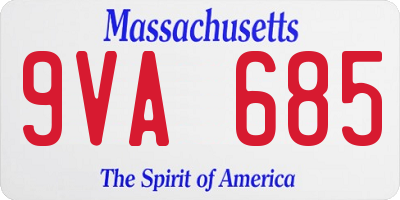 MA license plate 9VA685