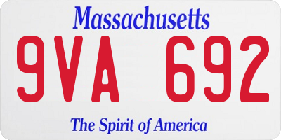 MA license plate 9VA692