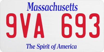 MA license plate 9VA693