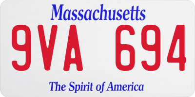 MA license plate 9VA694