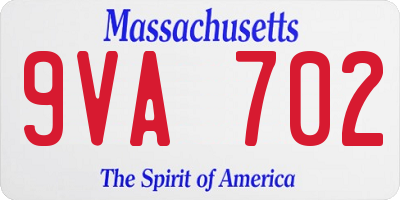 MA license plate 9VA702