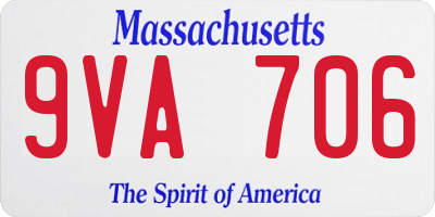 MA license plate 9VA706