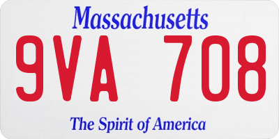MA license plate 9VA708
