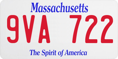MA license plate 9VA722