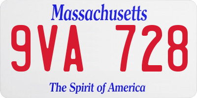 MA license plate 9VA728